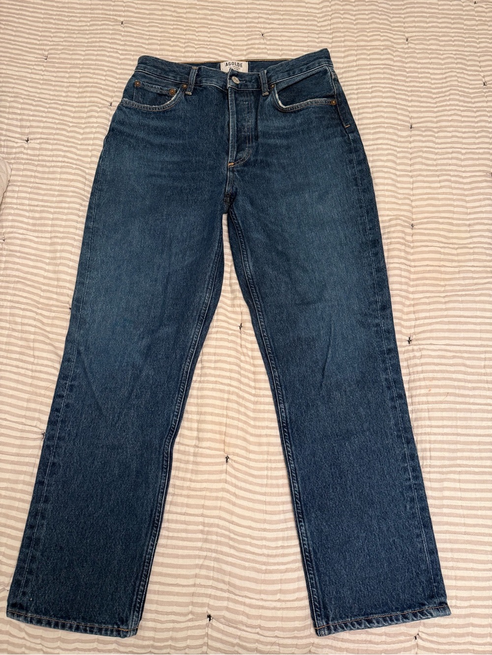 Agolde Riley High Rise Straight Crop Jeans